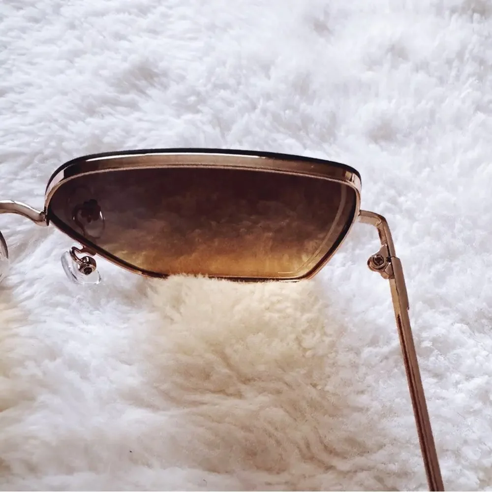 Monica Clear Brown Geometric Sunglasses